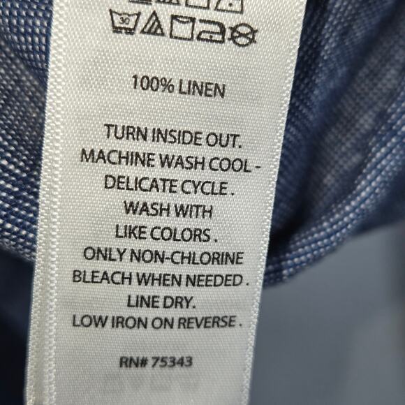 Sigrid Olsen Blue Linen Women's Pullover Top. Size Medium - Picture 6 of 6